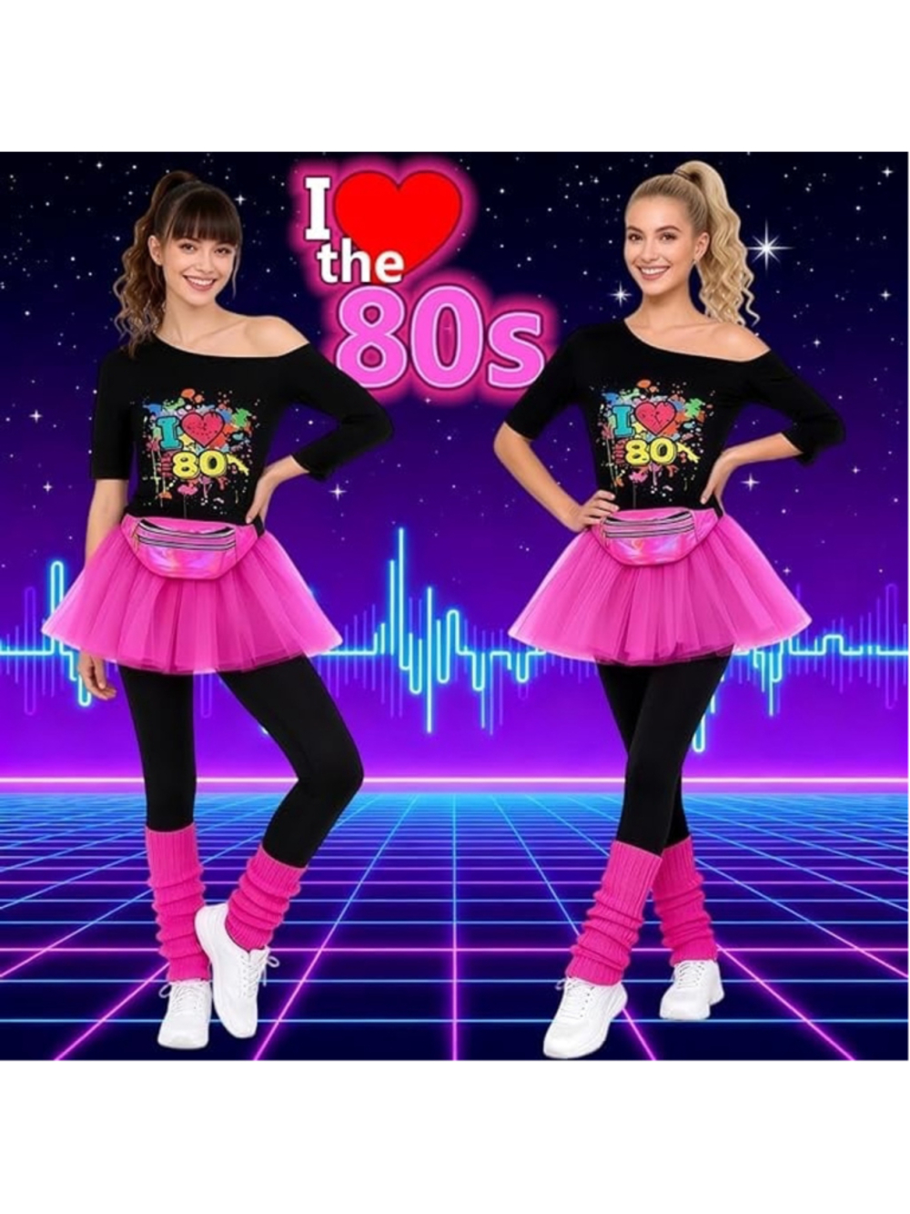 80s Retro Costume Set for Women NEW